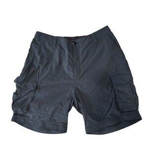 REI Mens Gray Cargo Shorts XL 32 Elastic Waist Casual Outdoor Wear